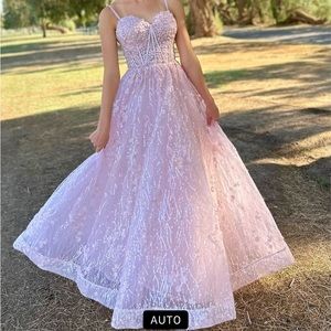 Sherri Hill formal blush color Prom, pageant, homecoming wedding. Style 54305